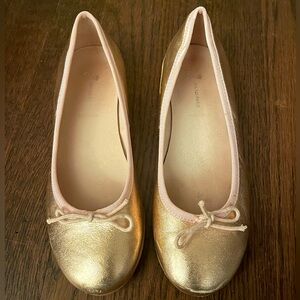 Jacadi Gold smooth leather flat